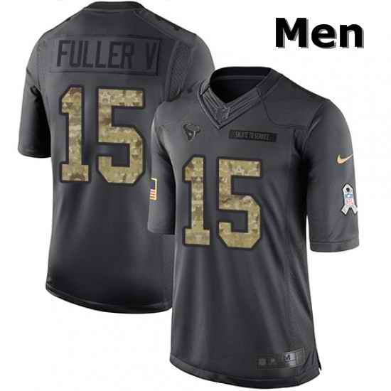 Men Nike Houston Texans 15 Will Fuller V Limited Black 2016 Salute to Service NFL Jersey